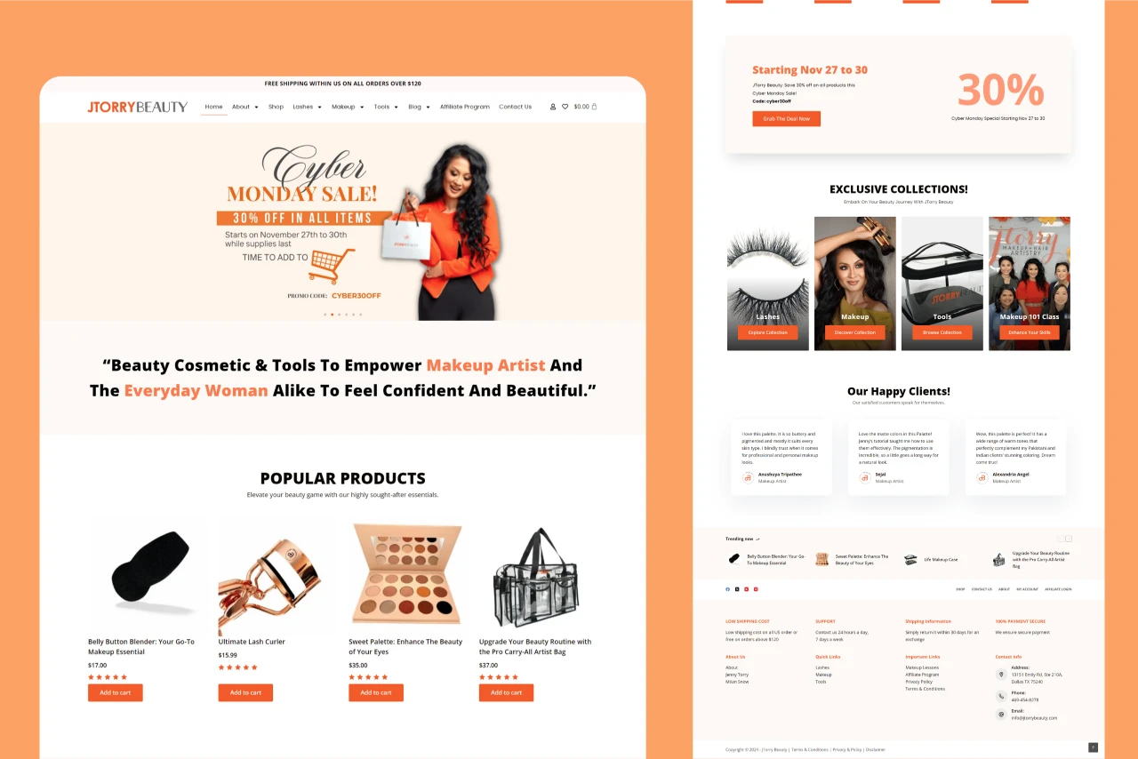 JTorry Beauty Website Looks